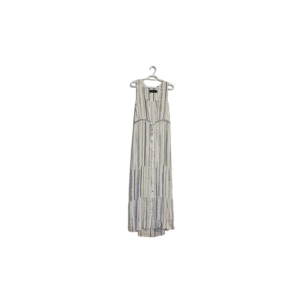 MINKPINK Long White and Blue Duster Vest - Women’s Size Small